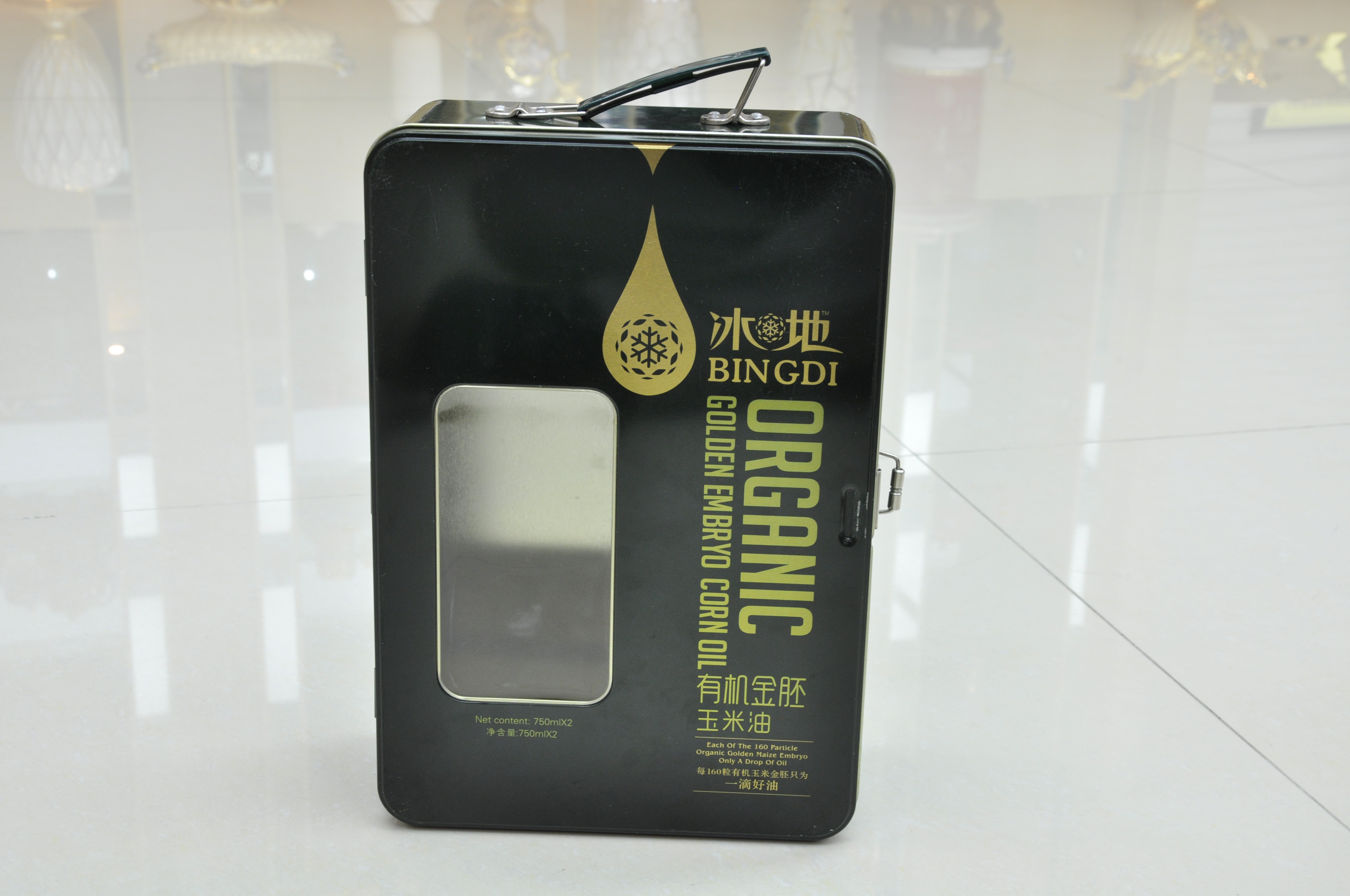 750ML雙支裝玻璃瓶禮盒 食用油手提送禮鐵盒定制